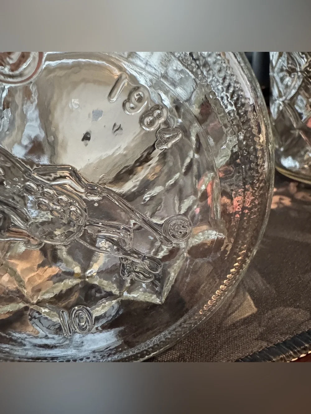 Vintage 1984 Planters‎ Mr Peanut Glass Jar Pair Diamond Cut Canister Set
